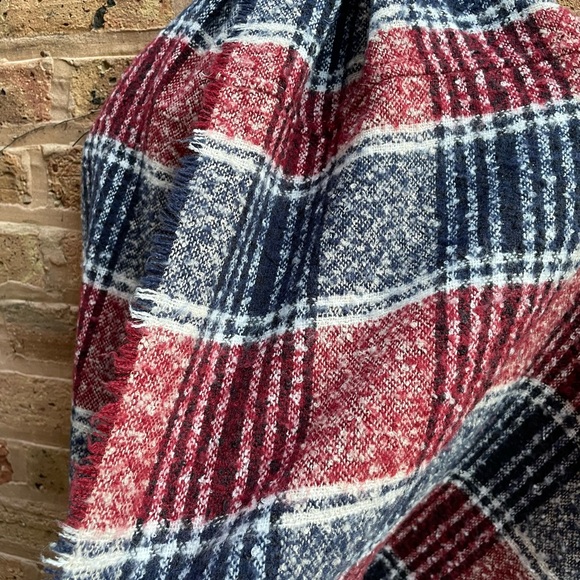 Navy and Red Blanket Infinity Scarf - Picture 5 of 8